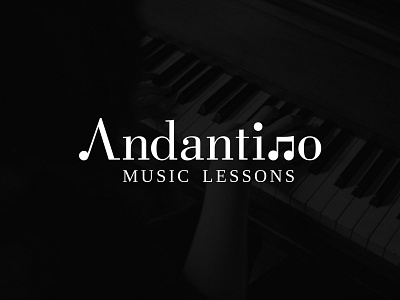 Andantino Music Lessons brand design 2/2 black brand branding dark design designer graphic design lessons logo music piano vector