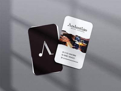 Andantino Music Lessons business card design brand branding businesscard card dark design designer graphic design lessons music print printable vector