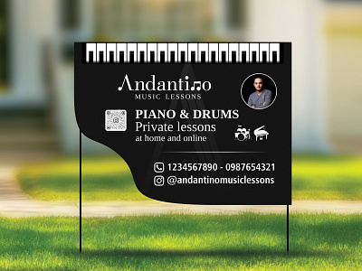 Andantino Music Lessons yard sign