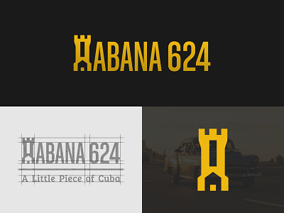 Habana 624 brand design 1/2 airbnb bb brand branding cuba design designer gold graphic design habana havana historic logo rent vector