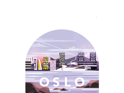 Oslo illustration mountains norway oslo