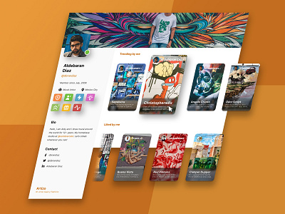 6 of 100 days DailyUI Challenge | Profile Page artist dailyui portfolio profile social media ui user interface