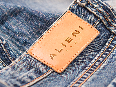 alieni jeans branding design graphic design illustration logo typography vector