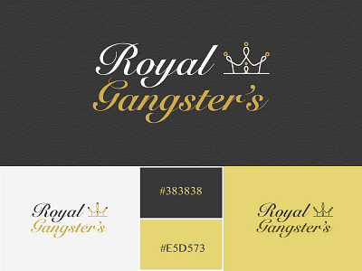 Royal Gangster branding business color code creative crown logo design icons logo royal typography