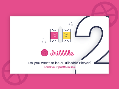 Dribbble Invitation brand creative design dribbble illustration invitation logo player portfolio ticket