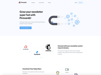 Firewards Newsletter Referrals - Website Design
