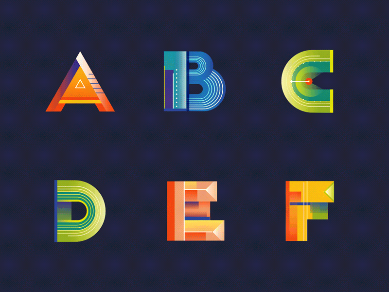 Alphabet 1/5 a alphabet animated lettering animation b c d e f gif illustration letters loop motion design motion graphics typography