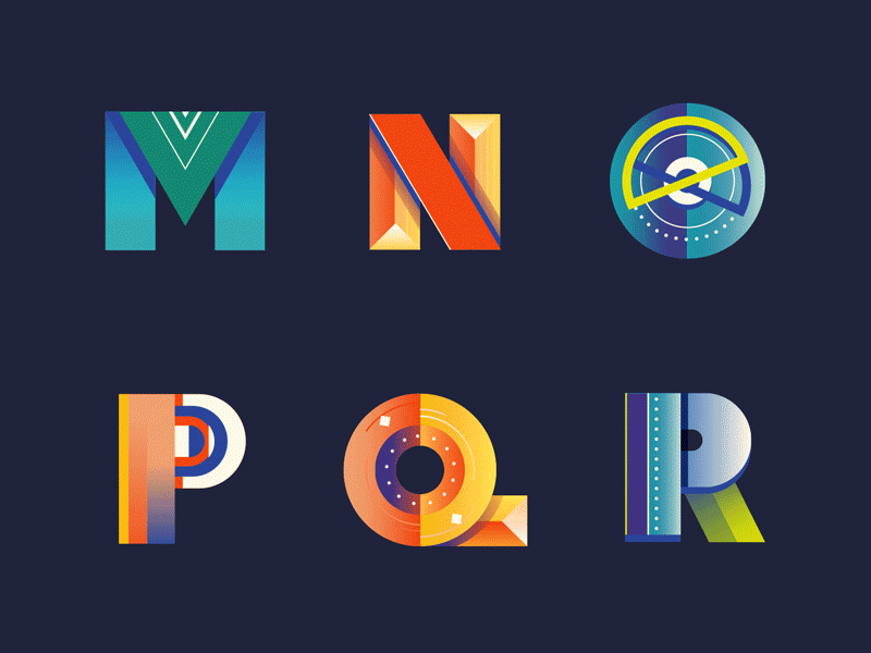 Alphabet 3/5 alphabet animated lettering animation illustration lettering letters m motion design motion graphics n o p q r typography