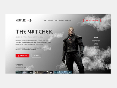 The Witcher/Netflix - UI Design - #3 Shots