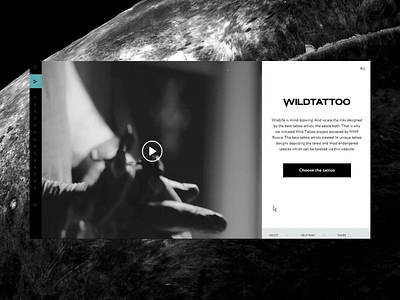 Wild Tattoo website walkthrough animation background video black and white layout minimalistic typography ui ui ux video background walkthrough web web design web ui website website design