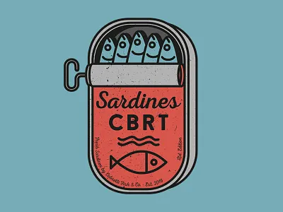 Sardines brand brand design brand identity branding branding design cbrt cobretti cobretti clothing cobretti fish and co. illustration illustrator line art print sardine screenprint tshirt vector vintage waves