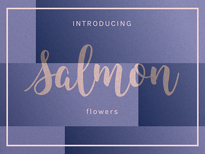 Salmon and Deep Sea blue color salmon script font texture