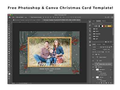 Free Photoshop & Canva Christmas Card Template