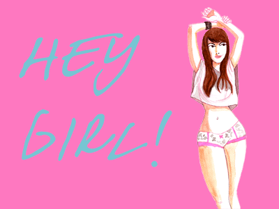 Hey Girl Gif animation character design gif girl illustration girls illustration pink text gifs