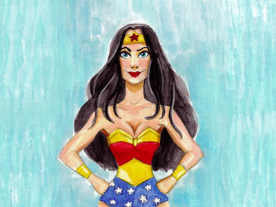 Wonder Gal Watercolor Print