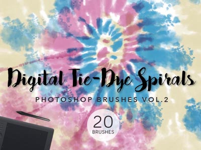 Digital Tie-Dye Spirals - Photoshop Brushes Vol. 2