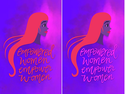 Empowered Women Empower women digital art digital illustration graphic design hand lettering illustration neon red typography vector art women empower women women empowerment