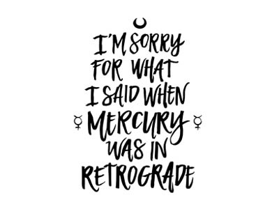 Mercury in Retrograde astrology calligraphy hand lettering lettering mercury mercury in retrograde type typography vector art