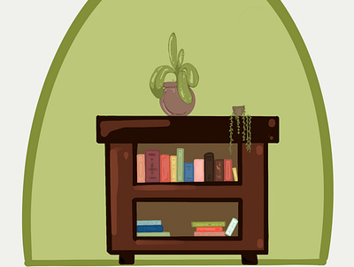 Bookshelf design illustration