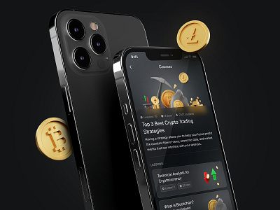 iEarn - Courses | Cryptocurrency App app bitcoin crypto cryptocurrency design fintech mobile mobile design ui ux web