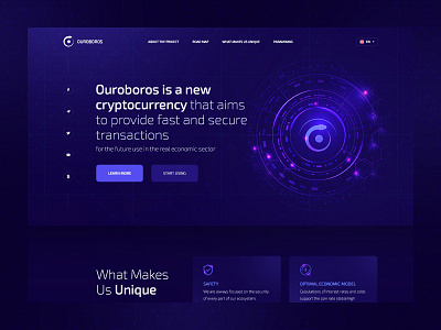 Ouroboros Crypto blockchain crypto currency design landing onepage site ui ux web