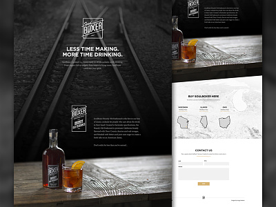 Soul Boxer craft cocktails craft spirits landing page web design website