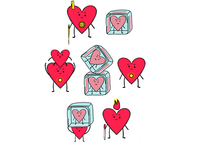 Love stickers drawing illustration