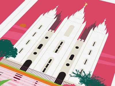 Salt Lake City Temple Modern Poster (detail)