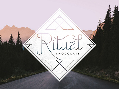 Ritual Chocolate Logo chocolate company craft gourmet logo monoline mountains park city ritual chocolate script