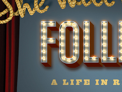 The Will Rogers Follies Show Art Detail lights play art script theatre typography will rogers