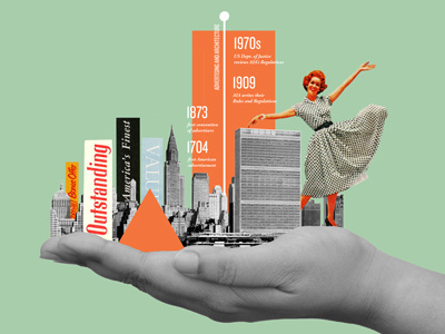ARCHITECTURE & ADVERTISING: A POCKET-SIZED HISTORY blog collage design illustration