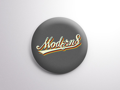 modern8 Annual Pins button design lettering logo pin