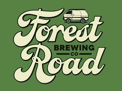 Forest Road Logo beer branding green logo script typography