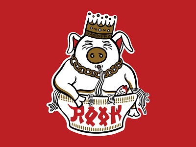 Piggie Smalls asian bowl design fresh ta death hip hop illustration korean noodles pork rap t shirt