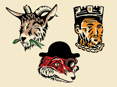 Beer Can Illustrations beer can color design fox goat illustration king limited packaging retro vintage