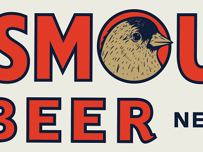 Bird beer design illustration