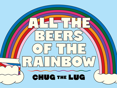 All the Beers of the Rainbow 70s beer branding cannabis color colorful design merch type typogaphy