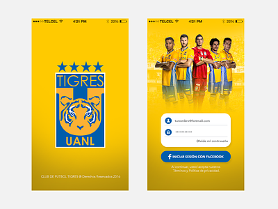 Tigres UANL APP app debut design dribbble elements graphic interface tigres uanl ui
