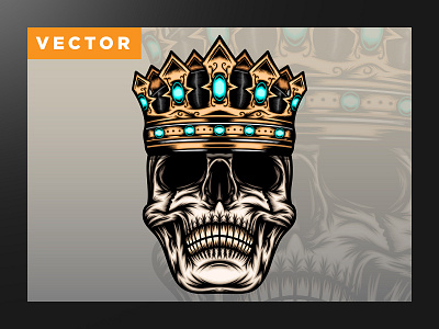 Awesome King Skull Illustration branding design graphic design illustration king logo skull ui ux vector