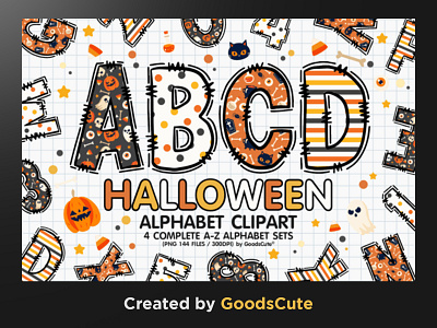 Halloween Alphabet Letters Sublimation color fonts display fonts elements fonts font graphic fonts helloween lettering fonts template fonts text