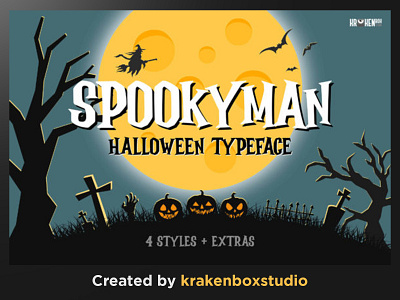 Spookyman - Halloween Typeface + Extras Font font halloween halloween party helloween font october spooky spookyman typeface