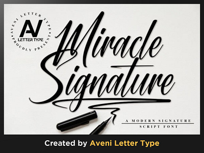 Miracle Signature Font sign