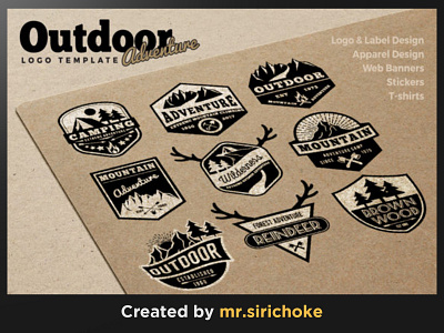 9 Outdoor Adventure Logo Templates adventure design graphic design illustration logo poster