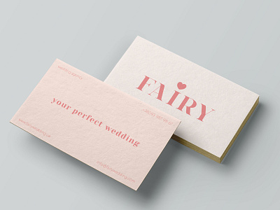 business card for wedding agency branding fairy logo pink typogaphy typography logo