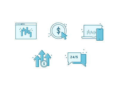 trading icon set business finance icons trading