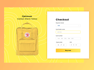 002 002 bag card checkout checkout card dayliui ecommerce shout ui uiux yellow