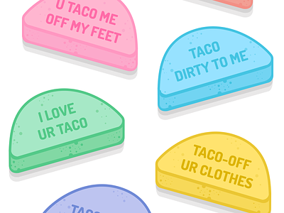 Taco Valentines Week Candies design flat illustration illustrator taco tacos tacotuesday ui valentinesday vector