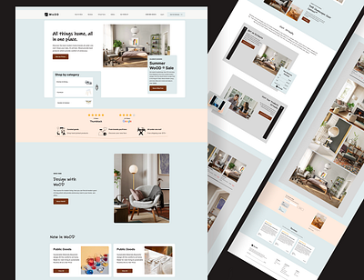 Home décor landing page app design furniturs shop home decor home decoration agency hotel website life goods resort websit ui ux website website redesign