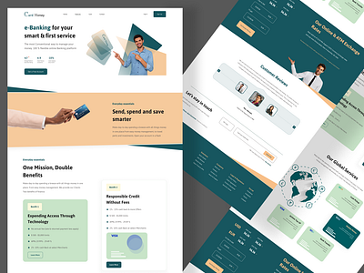 e-Banking Landig Page bank managment design e money network hotel website illustration motion graphics online banking online money transfer ui ux website website redesign