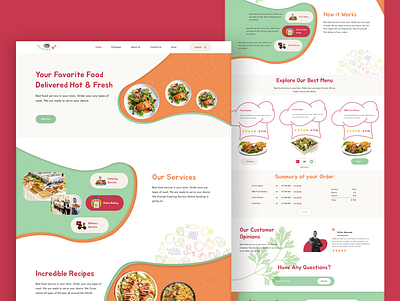 Food Delivery & Catering Service Landing Page catering service website design food delivery hotel website restaurant website ui ux website website redesign